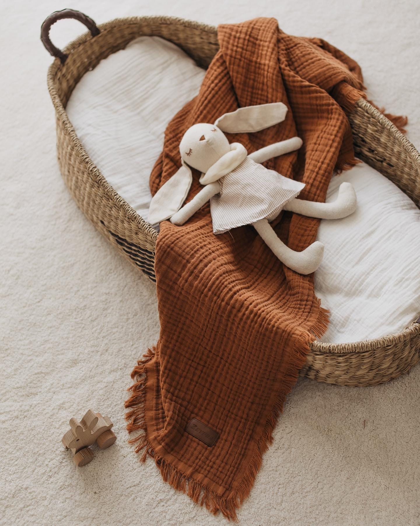 Baby Blanket Organic Cotton Soft Muslin Swaddle, Premium Quality Breathable Neutral Heirloom OEKO - TEX® Newborn Gift - VivimadeCa