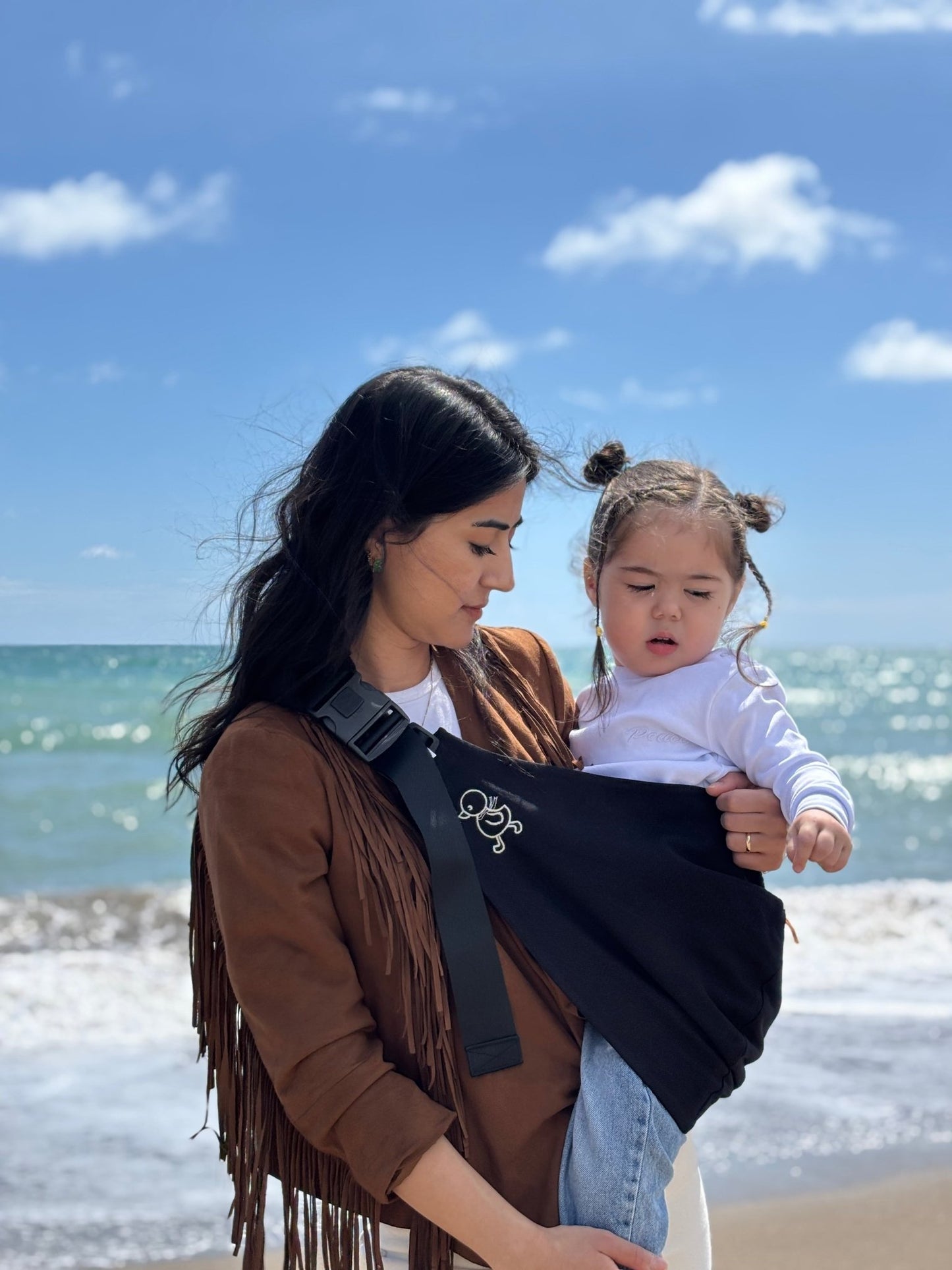 Baby Toddler Hip Sling Carrier - 100% Organic Cotton, Holds up to 20 kg, Safety Tested & Easy to Use Compact Babywearing Strap,Gifts for Mom - VivimadeCa