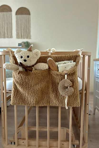 Crib Pocket Organizer – Nursery Storage for Toys, Diapers & Baby Accessories | Baby Shower Gift | Hanging Crib Caddy