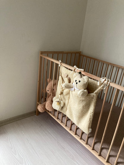 Crib Pocket Organizer – Nursery Storage for Toys, Diapers & Baby Accessories | Baby Shower Gift | Hanging Crib Caddy