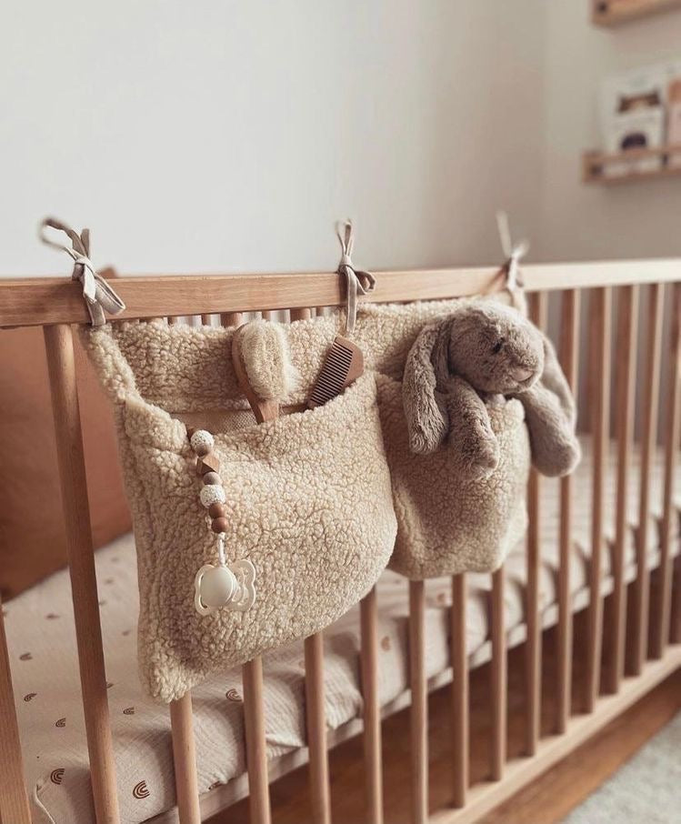 Crib Pocket Organizer – Nursery Storage for Toys, Diapers & Baby Accessories | Baby Shower Gift | Hanging Crib Caddy