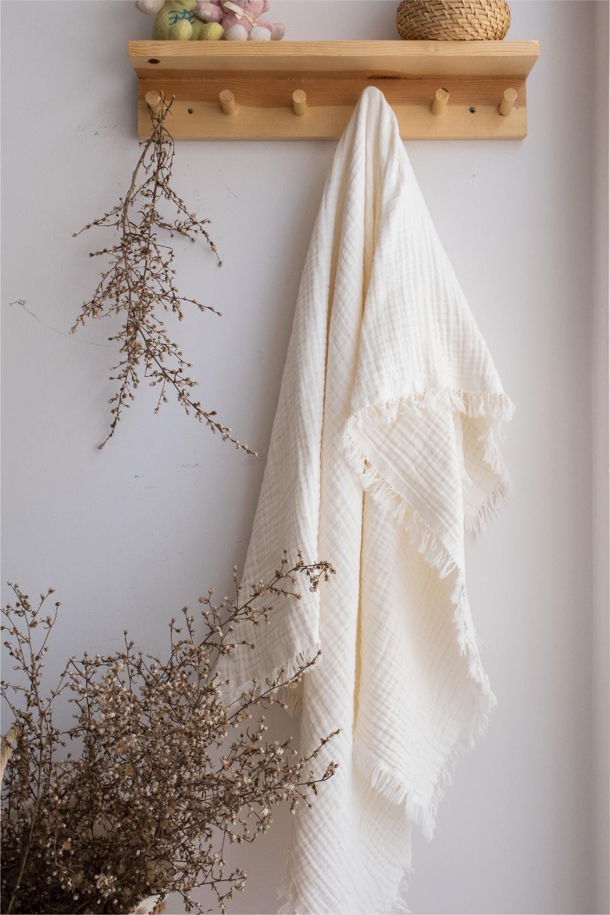 Baby Blanket Organic Cotton Soft Muslin Swaddle, Premium Quality Breathable Neutral Heirloom OEKO - TEX® Newborn Gift - VivimadeCa