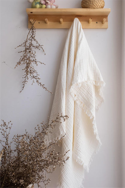Baby Blanket Organic Cotton Soft Muslin Swaddle, Premium Quality Breathable Neutral Heirloom OEKO - TEX® Newborn Gift - VivimadeCa