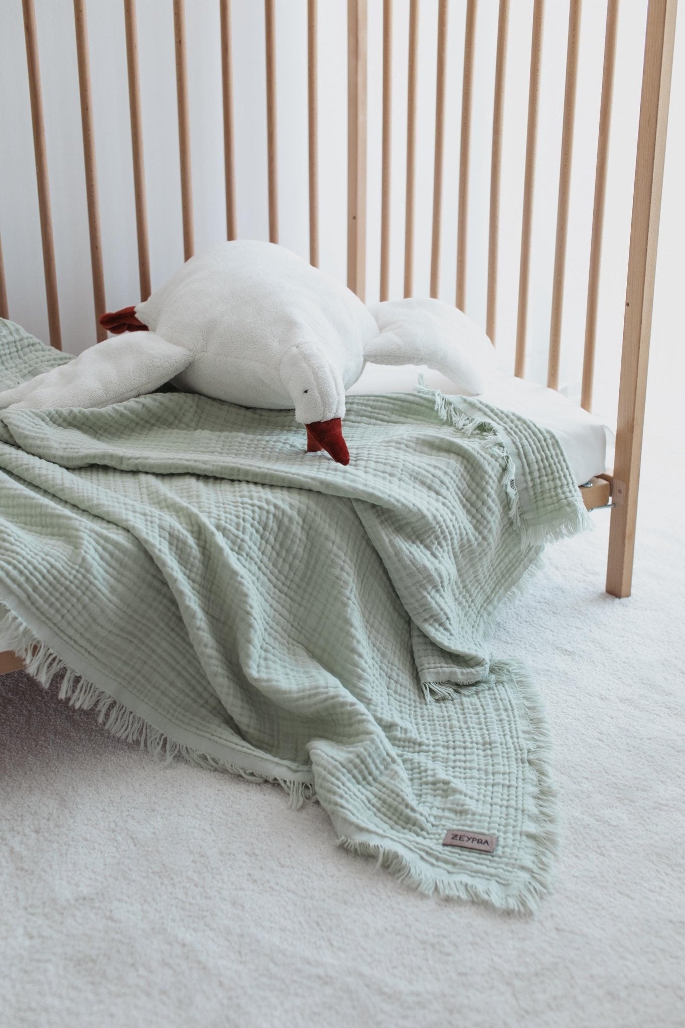 Baby Blanket Organic Cotton Soft Muslin Swaddle, Premium Quality Breathable Neutral Heirloom OEKO - TEX® Newborn Gift - VivimadeCa