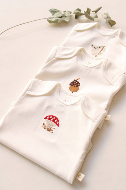 Baby Bodysuit | 3 Pieces Set 100% Organic Natural Cotton Baby Bodysuit | Gender Neutral | Premium Quality | Perfect Baby Shower Gift - VivimadeCa