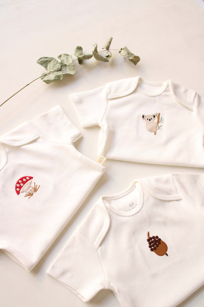 Baby Bodysuit | 3 Pieces Set 100% Organic Natural Cotton Baby Bodysuit | Gender Neutral | Premium Quality | Perfect Baby Shower Gift - VivimadeCa