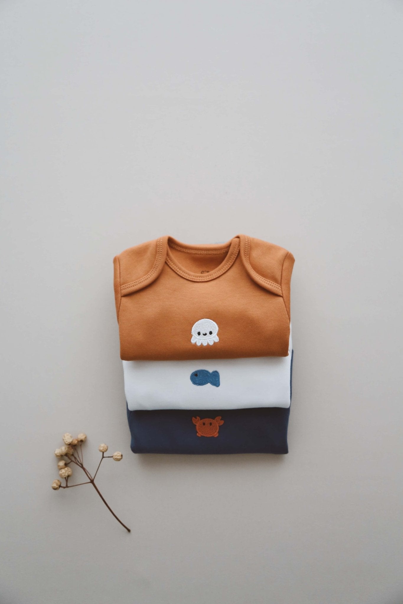 Baby Bodysuit Set of 3, 100% Organic Cotton, Breathable & Eco - Friendly Infant Wear, Gender Neutral Design, Perfect Baby Shower Gift - VivimadeCa