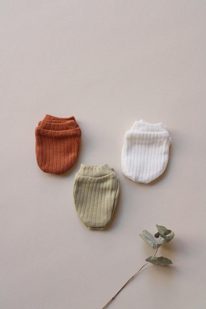 Baby Mittens | Set of 3 Organic Cotton Baby Gloves | Made from 100% organic cotton muslin Gloves | OEKO - TEX® Soft & Breathable for Newborns - VivimadeCa