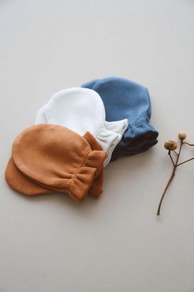 Baby Mittens | Set of 3 Organic Cotton Baby Gloves | Made from 100% organic cotton muslin Gloves | OEKO - TEX® Soft & Breathable for Newborns - VivimadeCa