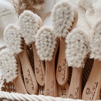 Natural Goat Hair Baby Comb | Soft Baby Brush for Newborns & Toddlers | Gentle Scalp Care | Baby Shower Gift - VivimadeCa