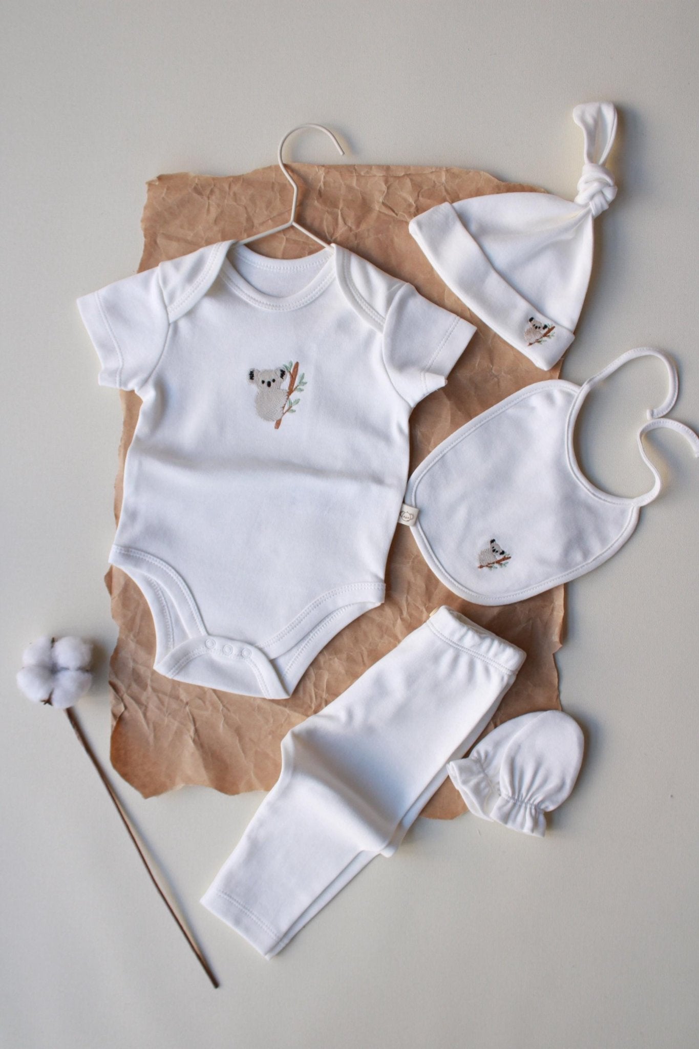 Newborn Gift Set | 5 - Piece Bodysuit | Hat, Tights & Gloves for Infant Comfort | Boxed Baby Shower Present | 100% organic cotton OEKO - TEX® - VivimadeCa