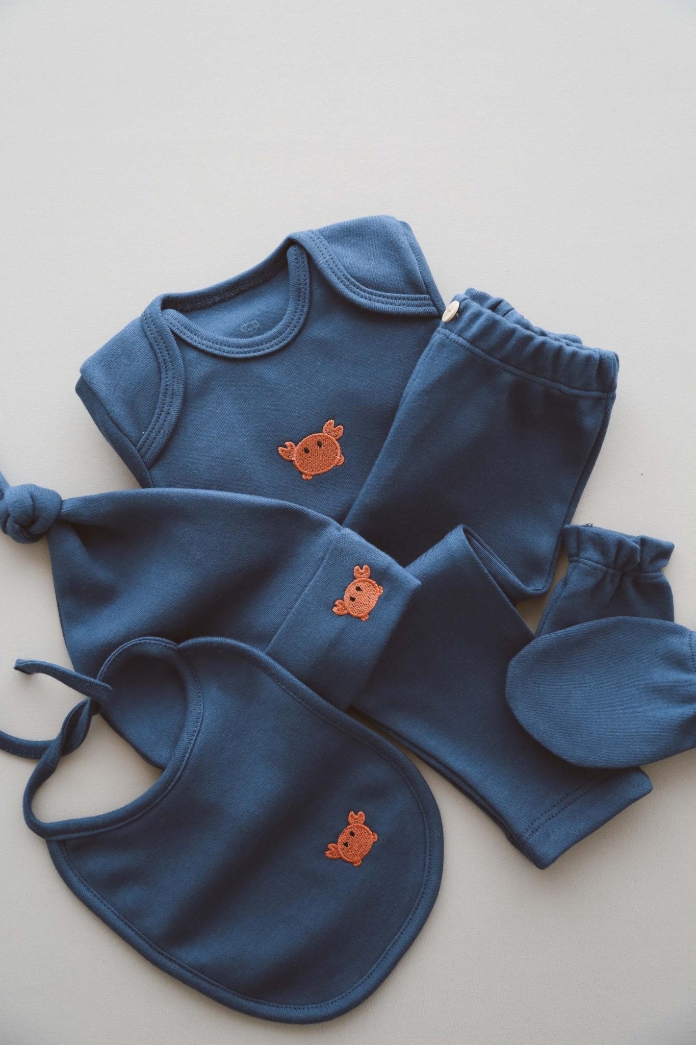 Newborn Gift Set | Boxed Baby Shower Present | 100% organic cotton OEKO - TEX® 5 - Piece Bodysuit | Hat, Tights & Gloves for Infant Comfort - VivimadeCa