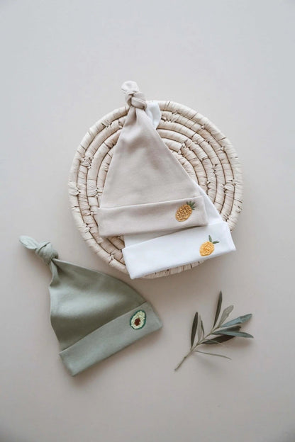 Organic Cotton Baby Hats 3 - Pack - Premium Quality Soft Ribbed Knot Beanies for Newborns & Infants | Perfect Baby Shower Gift Set - VivimadeCa