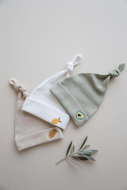 Organic Cotton Baby Hats 3 - Pack - Premium Quality Soft Ribbed Knot Beanies for Newborns & Infants | Perfect Baby Shower Gift Set - VivimadeCa