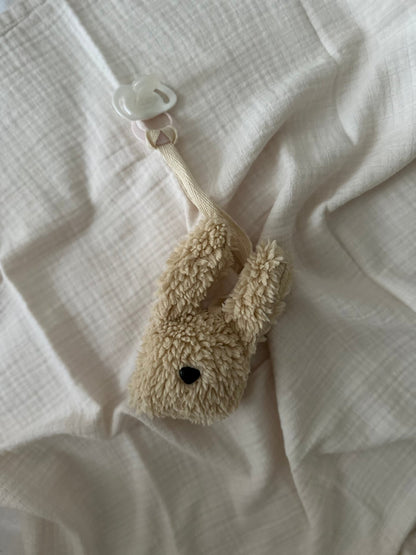 Plush Bunny Pacifier Holder, Soft Sherpa Material - VivimadeCa