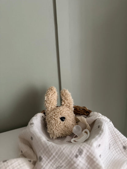 Plush Bunny Pacifier Holder, Soft Sherpa Material - VivimadeCa