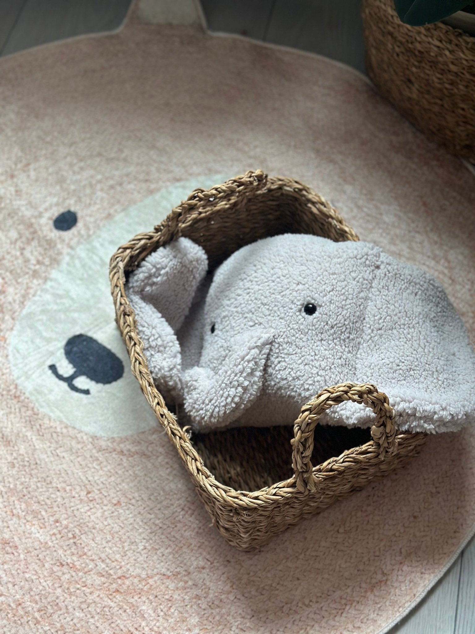 Plush Elephant Baby Nursery pillow Toy , Grey, Soft Sherpa Material Elephant Pillow Kids Baby Sleeping Companion - VivimadeCa