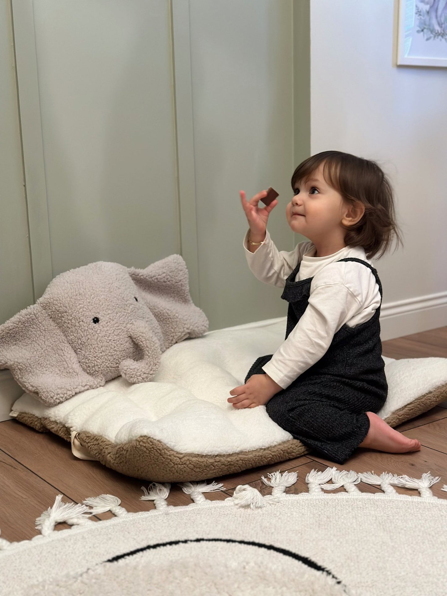 Plush Elephant Baby Nursery pillow Toy , Grey, Soft Sherpa Material Elephant Pillow Kids Baby Sleeping Companion - VivimadeCa