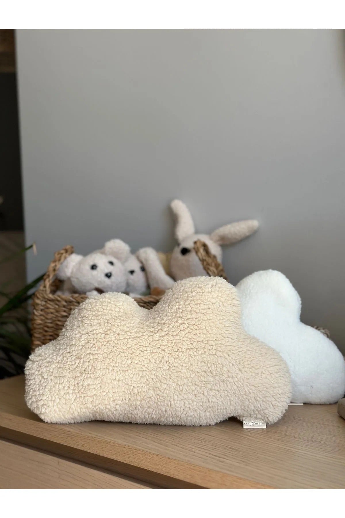 Teddy Cloud Pillow Children's Room, Baby Room Accessory, Decorative Plush Cushion - VivimadeCa